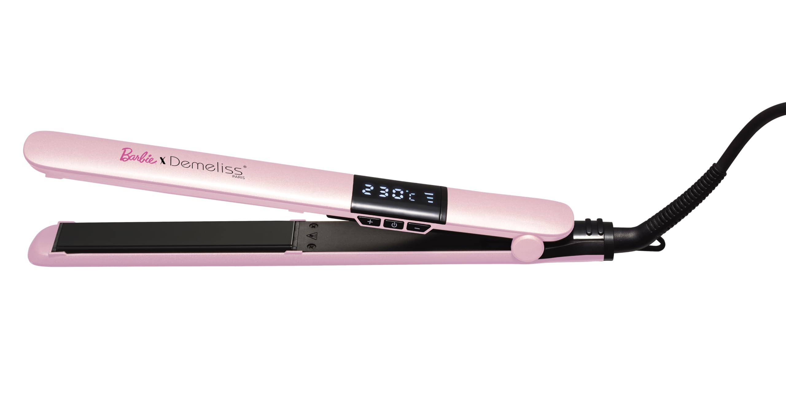 Demeliss SAINT ALGUE Gold Straightener – Straightening from the Root – Fine Ceramic Plates, Tourmaline – Adjustable Temperature 150°C to 230°C – Smooth to Wavy Hair – Ergonomic Design, Professional