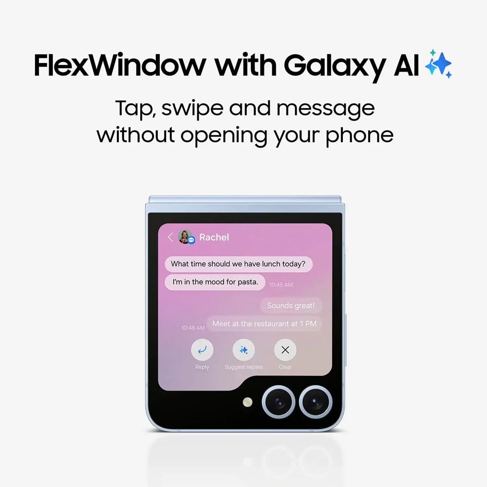 Samsung Galaxy Z Flip6 5G (256 Go, 12 Go) AMOLED pliable 6,7", caméra 50 MP 4K, Snapdragon 8 (modèle international pour Verizon, T-Mobile, Global) F741W (ombre argentée)