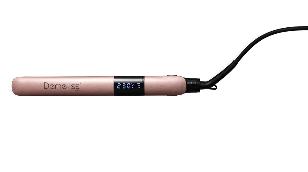 Demeliss SAINT ALGUE Gold Straightener – Straightening from the Root – Fine Ceramic Plates, Tourmaline – Adjustable Temperature 150°C to 230°C – Smooth to Wavy Hair – Ergonomic Design, Professional