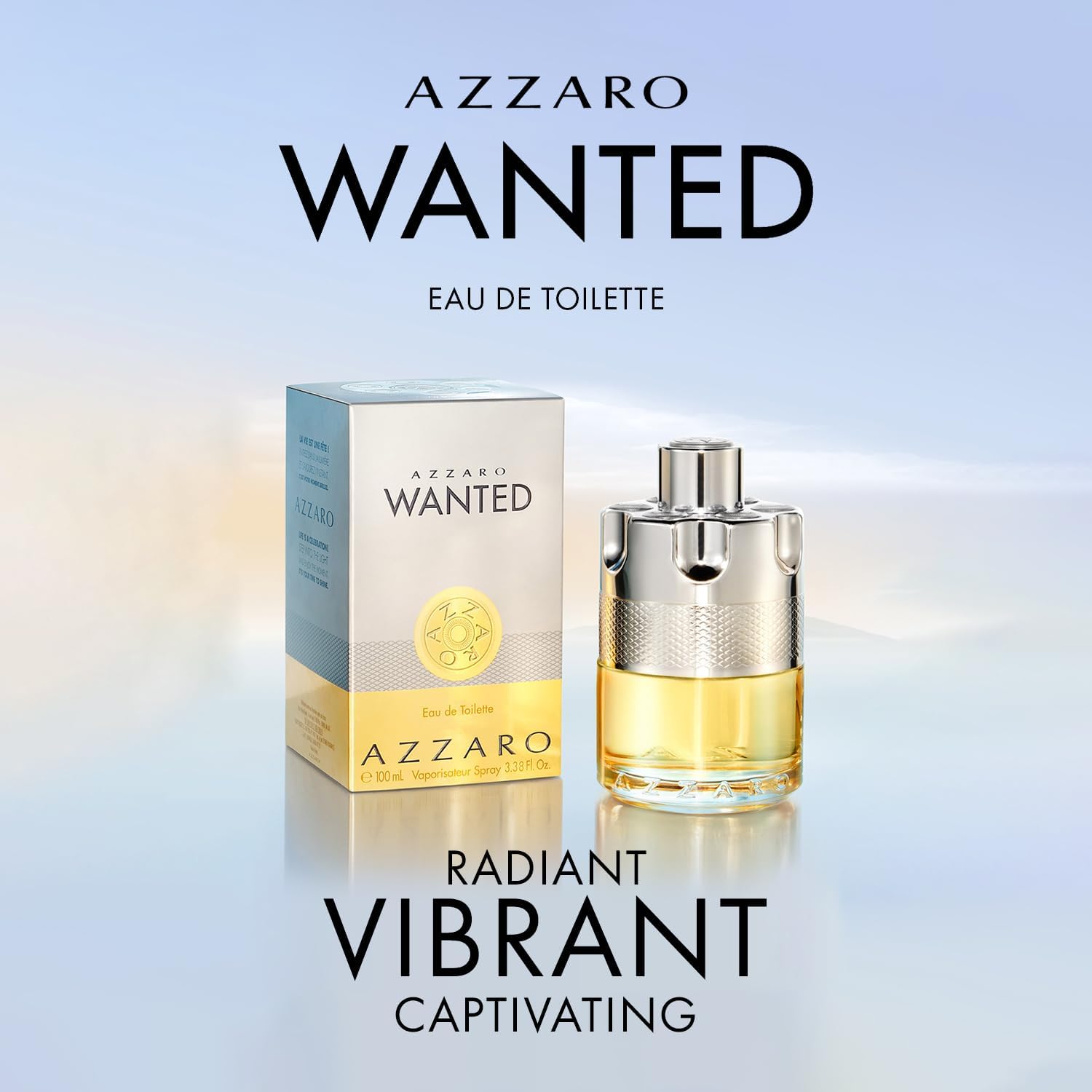 AZZARO Wanted - Eau De Toilette Homme - Boisé Agrume Épicé - Cardamome, Vétiver & Citron - Tenue Longue Durée - Spray Vaporisateur