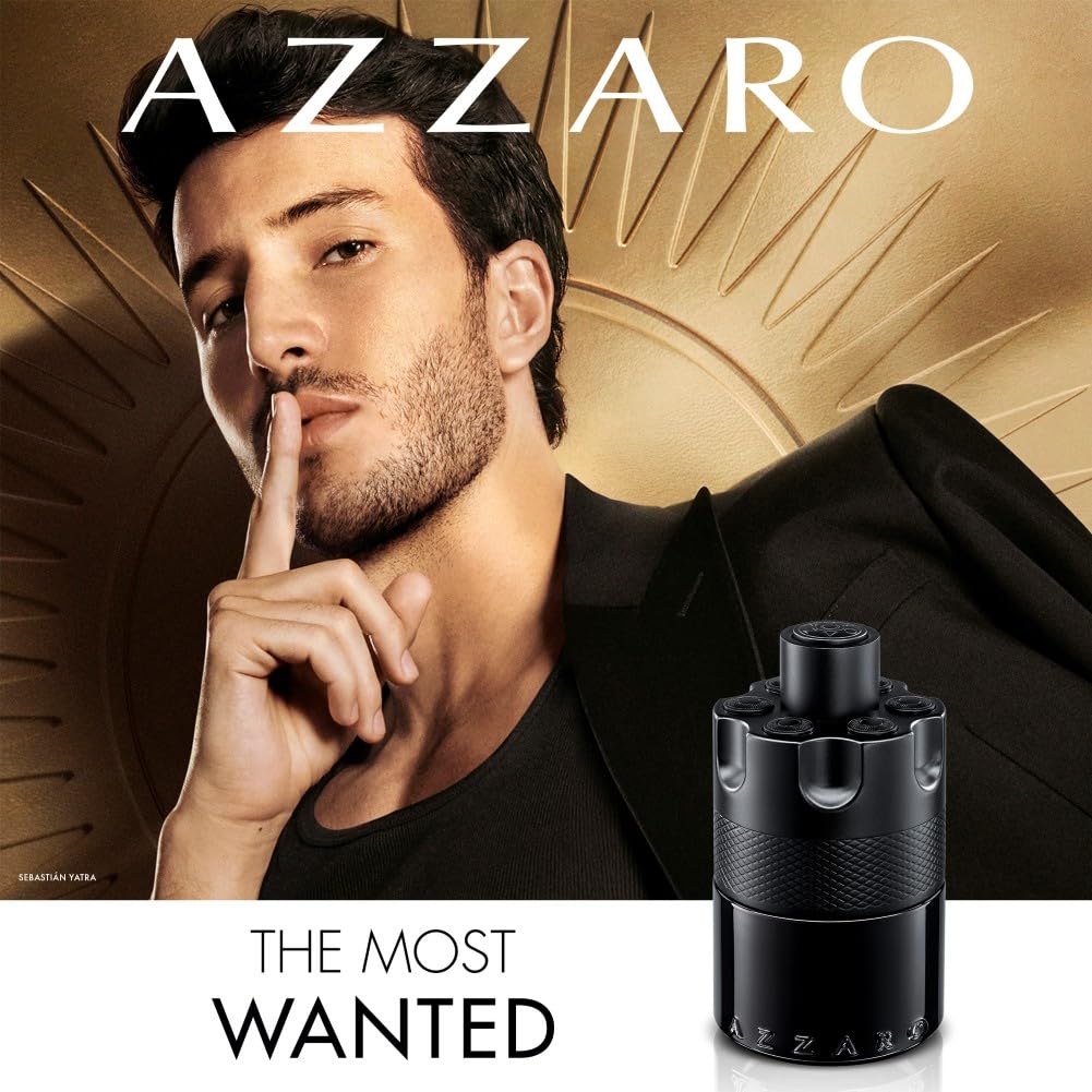 AZZARO The Most Wanted - Eau De Parfum Intense Homme - Fougère Ambré Boisé - Cardamome, Caramel Fondant & Bois Ambré - Tenue Longue Durée - Spray Vaporisateur