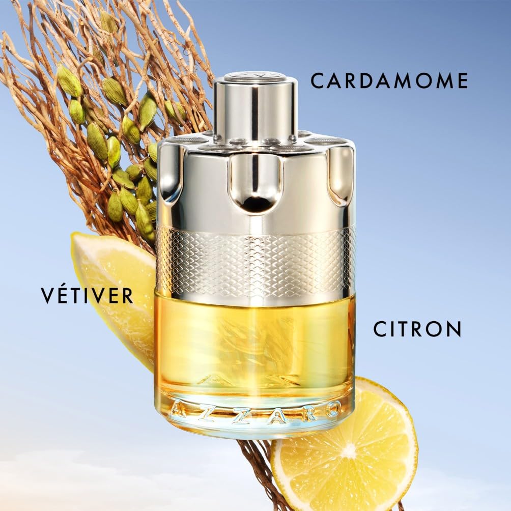 AZZARO Wanted - Eau De Toilette Homme - Boisé Agrume Épicé - Cardamome, Vétiver & Citron - Tenue Longue Durée - Spray Vaporisateur