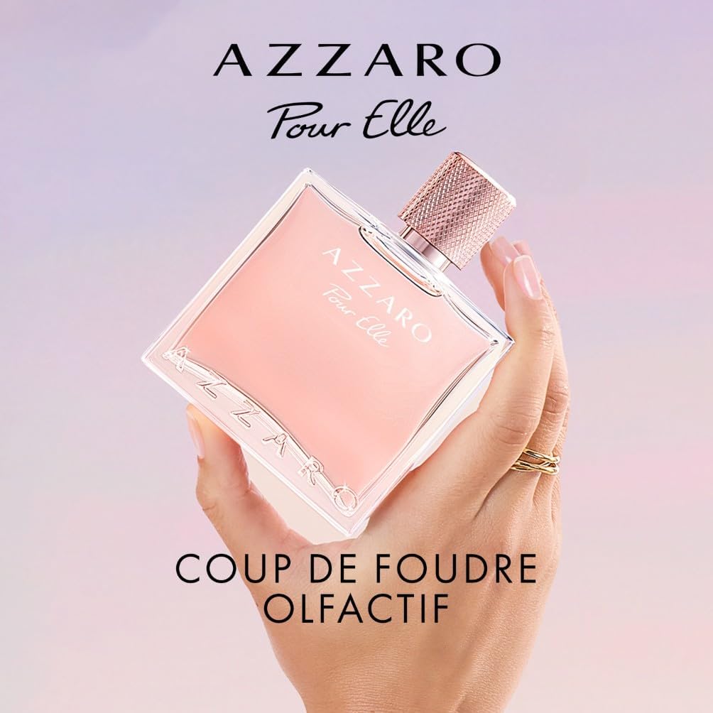 Azzaro Pour Elle - Eau de Parfum pour Femme - Florale, Boisée et Fruitée - Parfum Gourmand - Accords de Citron, Rose et Bois de Santal - Spray Vaporisateur - 100 ml
