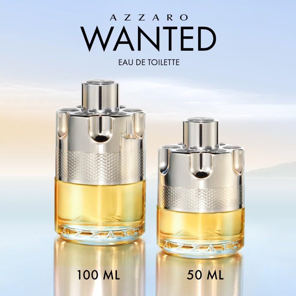 AZZARO Wanted - Eau De Toilette Homme - Boisé Agrume Épicé - Cardamome, Vétiver & Citron - Tenue Longue Durée - Spray Vaporisateur