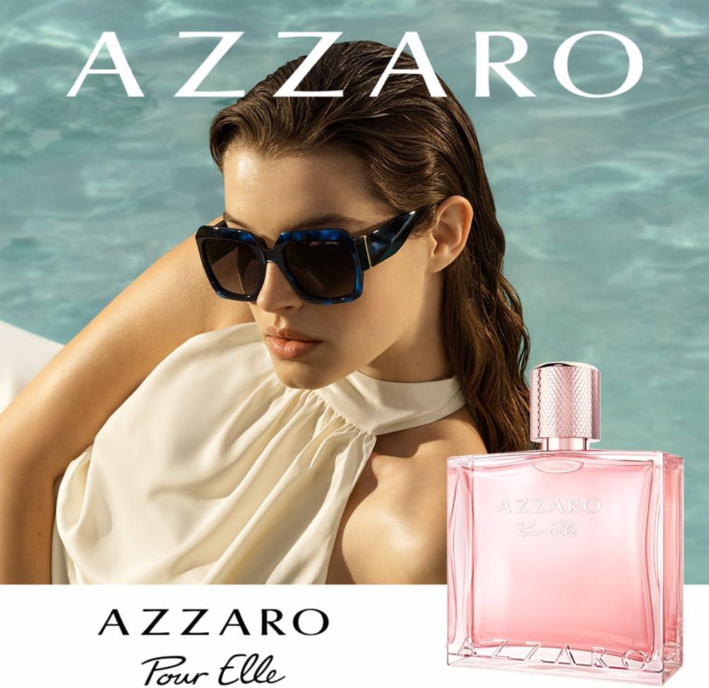 Azzaro Pour Elle - Eau de Parfum pour Femme - Florale, Boisée et Fruitée - Parfum Gourmand - Accords de Citron, Rose et Bois de Santal - Spray Vaporisateur - 100 ml