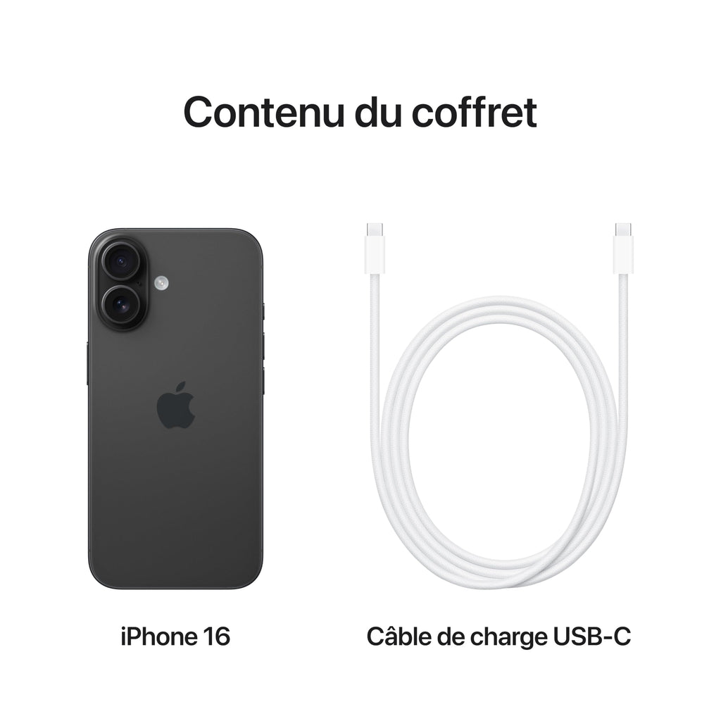 Apple iPhone 16 (128 Go) - Noir