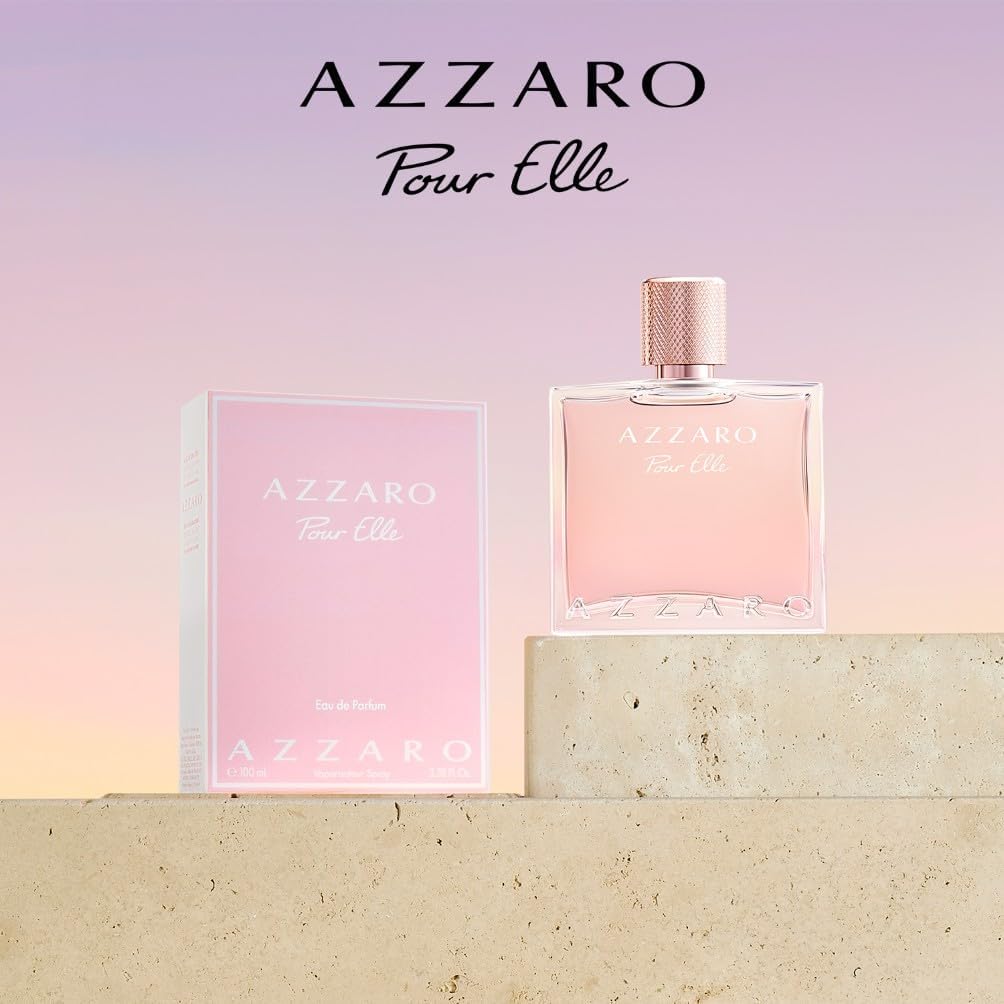 Azzaro Pour Elle - Eau de Parfum pour Femme - Florale, Boisée et Fruitée - Parfum Gourmand - Accords de Citron, Rose et Bois de Santal - Spray Vaporisateur - 100 ml