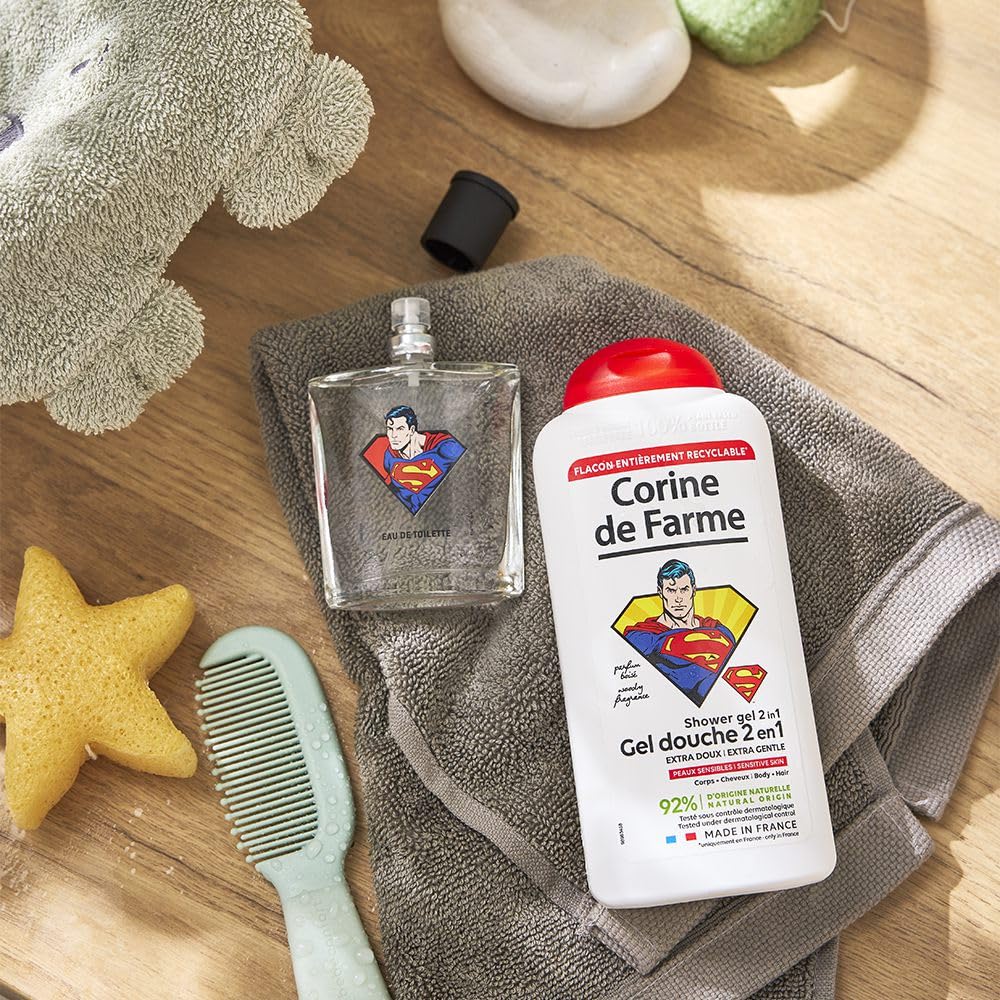 Corine de Farme - Superman Eau de Toilette - Fragrance for Children - Clean Beauty Formulation, Made in France - Fruity and Woody Scent - 50 ml