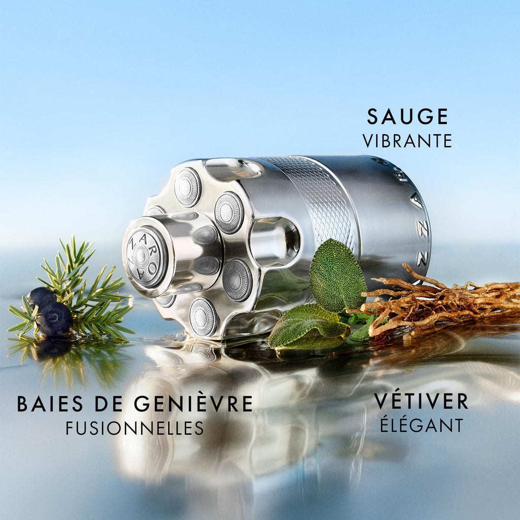 AZZARO Wanted - Eau De Parfum Homme - Boisé Aromatique Épicé - Baies de Genévrier, Vétiver & Cœur de Sauge - Tenue Longue Durée - Spray Vaporisateur