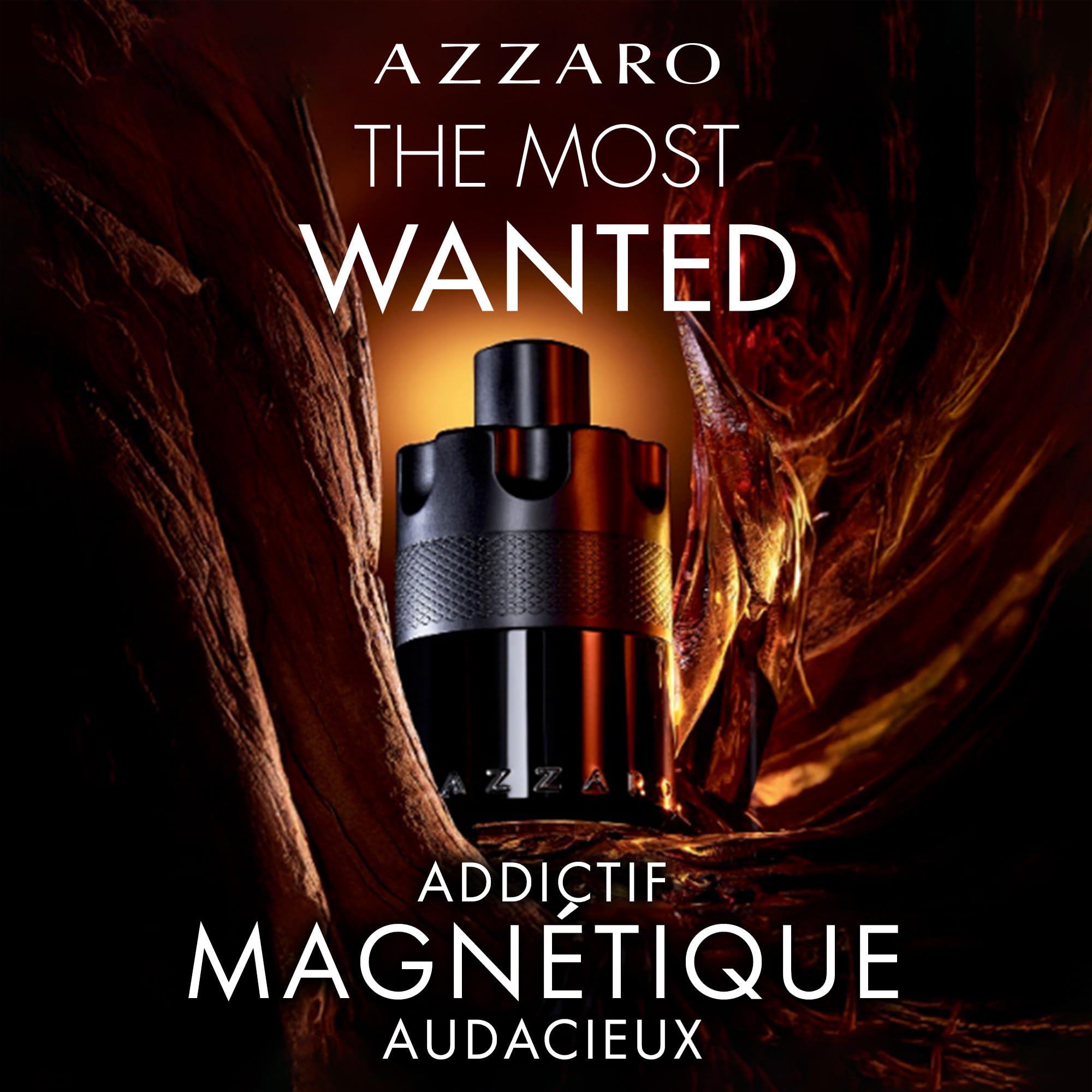 AZZARO The Most Wanted - Eau De Parfum Intense Homme - Fougère Ambré Boisé - Cardamome, Caramel Fondant & Bois Ambré - Tenue Longue Durée - Spray Vaporisateur