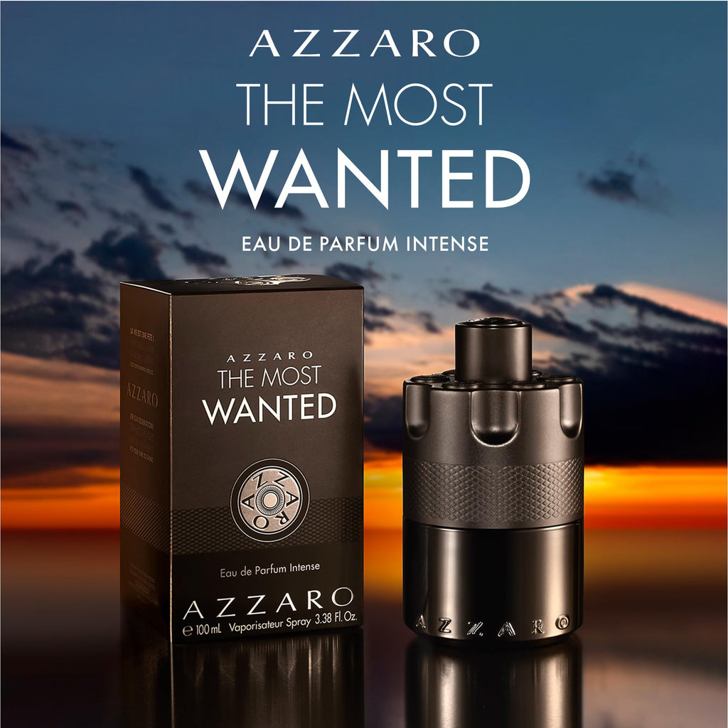 AZZARO The Most Wanted - Eau De Parfum Intense Homme - Fougère Ambré Boisé - Cardamome, Caramel Fondant & Bois Ambré - Tenue Longue Durée - Spray Vaporisateur