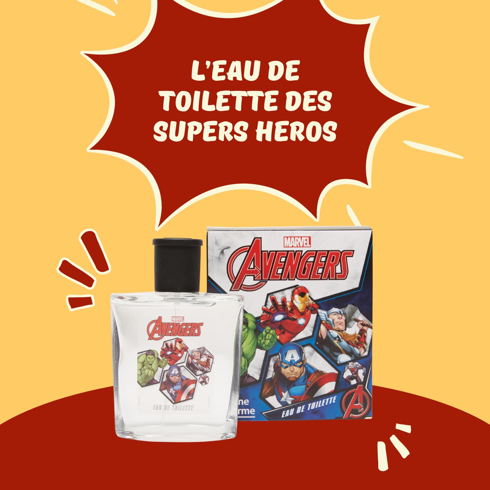 Corine De Farme, Avengers, Children's Perfume, Disney Eau De Toilette, Perfume for Children from 3 Years, 50 ml, Clean Beauty Formulation, 100% Made in France