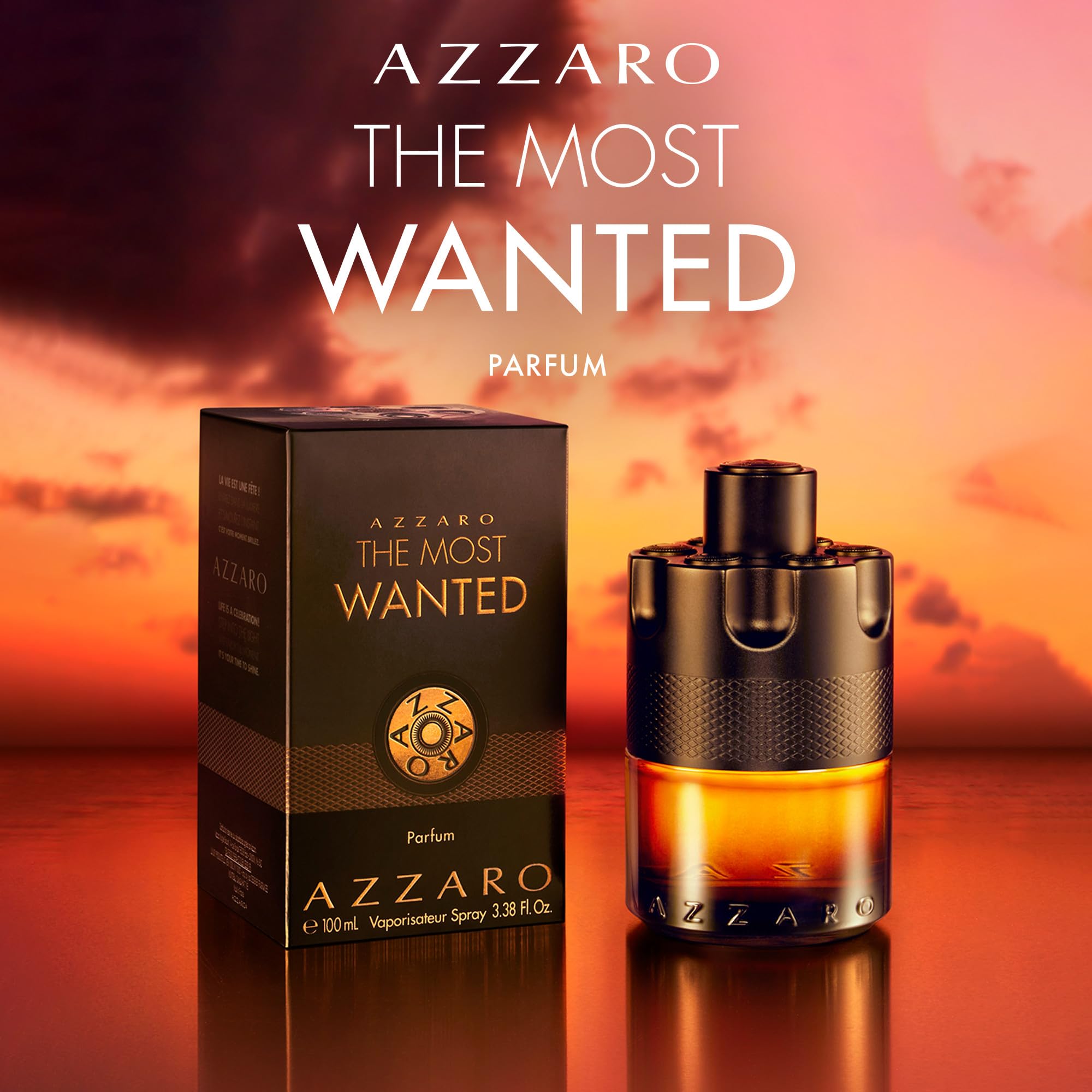 AZZARO The Most Wanted - Parfum Homme - Fougère Ambré Épicé - Gingembre, Vanille Bourbon & Bois Ambré - Tenue Longue Durée - Spray Vaporisateur
