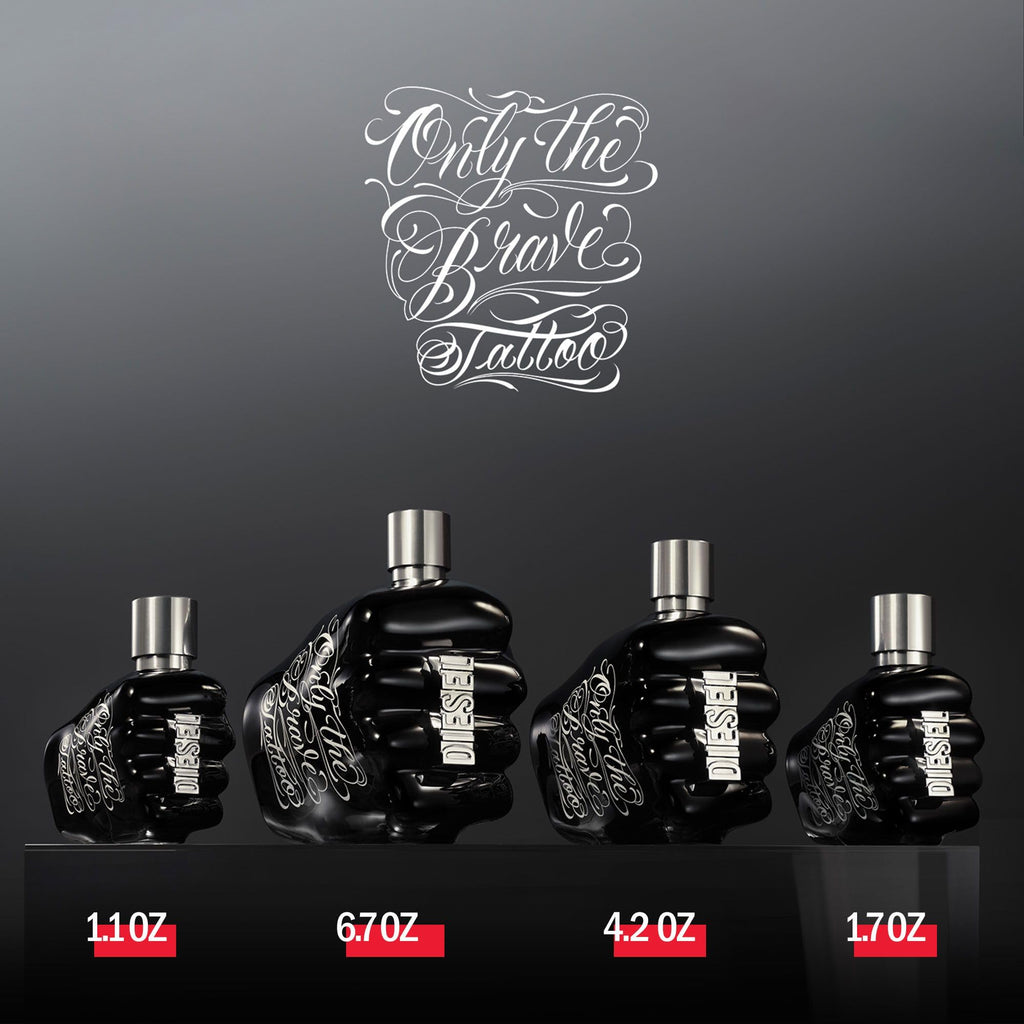 DIESEL Only The Brave Tattoo - Eau De Toilette Homme - Boisé - Accord Pomme Granny Smith, Bois Ambrés & Tabac Narguilé - Tenue Longue Durée - Spray Vaporisateur