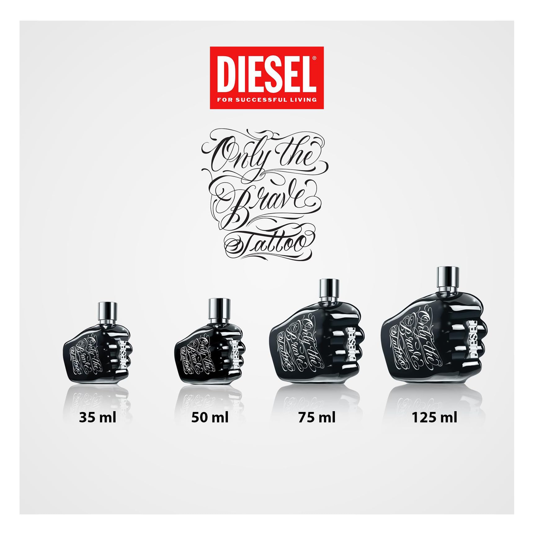 DIESEL Only The Brave Tattoo - Eau De Toilette Homme - Boisé - Accord Pomme Granny Smith, Bois Ambrés & Tabac Narguilé - Tenue Longue Durée - Spray Vaporisateur