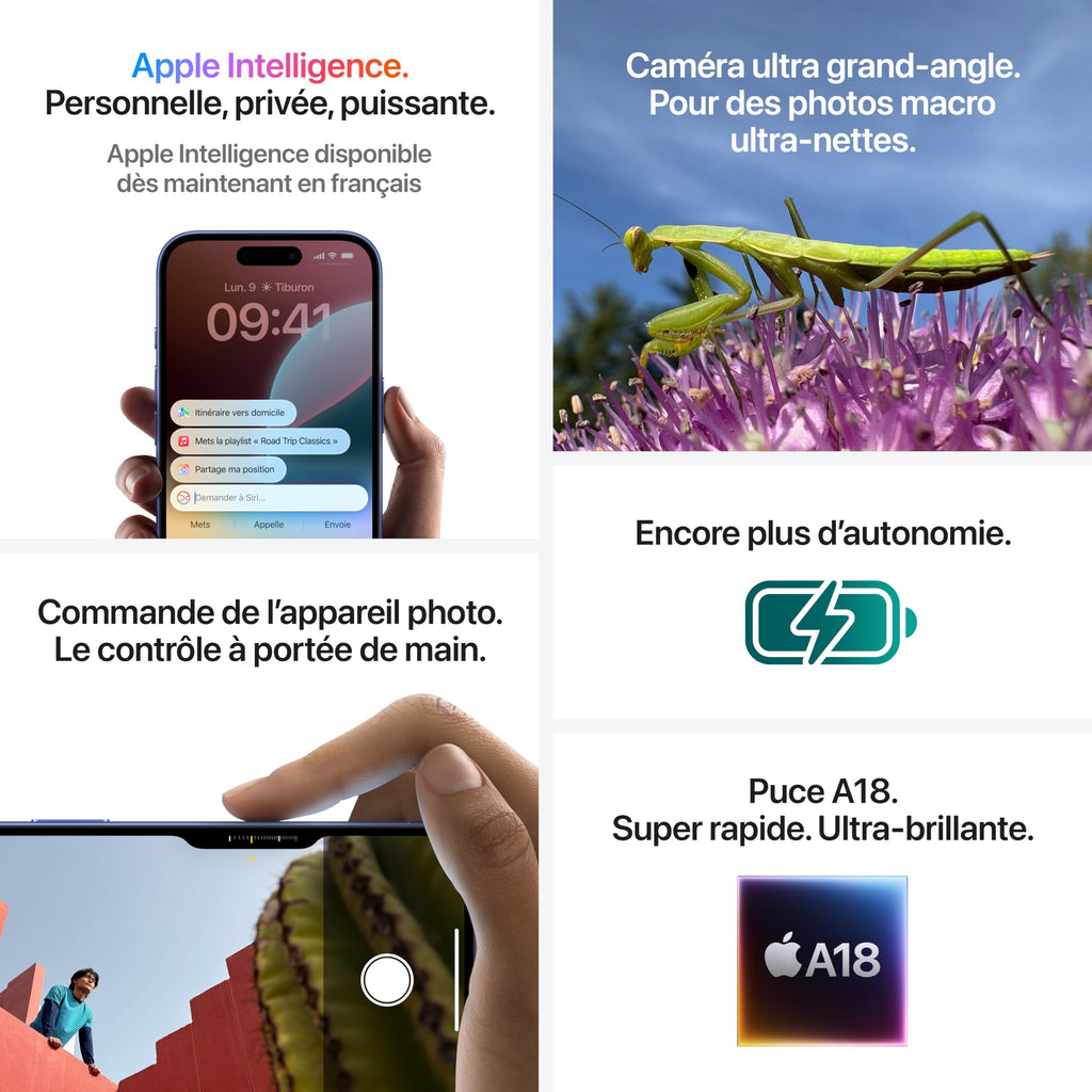 Apple iPhone 16 (128 Go) - Noir