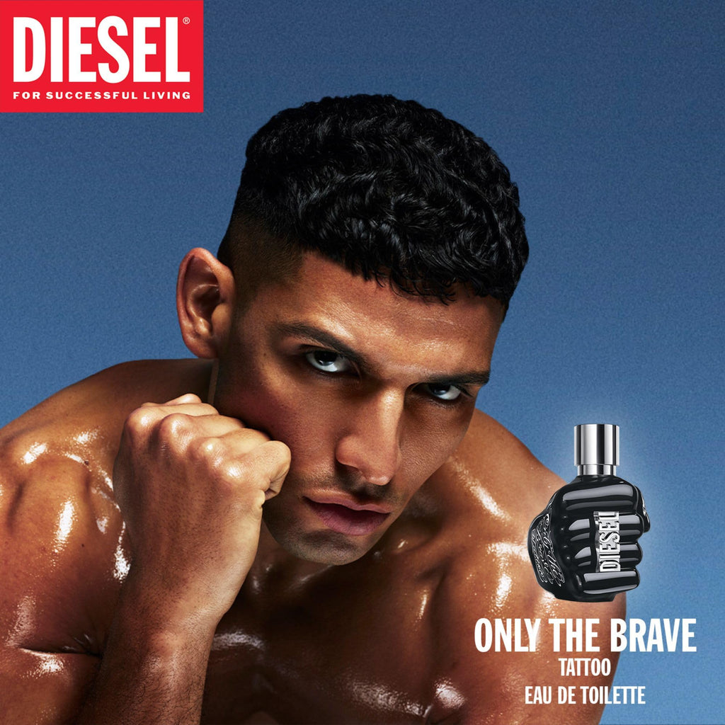 DIESEL Only The Brave Tattoo - Eau De Toilette Homme - Boisé - Accord Pomme Granny Smith, Bois Ambrés & Tabac Narguilé - Tenue Longue Durée - Spray Vaporisateur