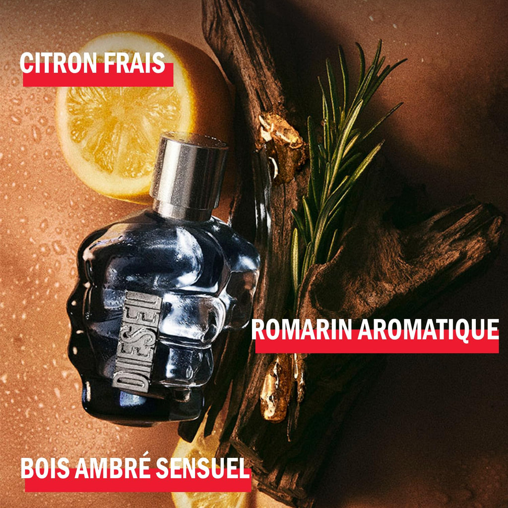 DIESEL Only The Brave - Eau De Toilette Homme - Boisé Ambré - Citron Frais, Ambre & Accord de Cuir - Tenue Longue Durée - Spray Vaporisateur