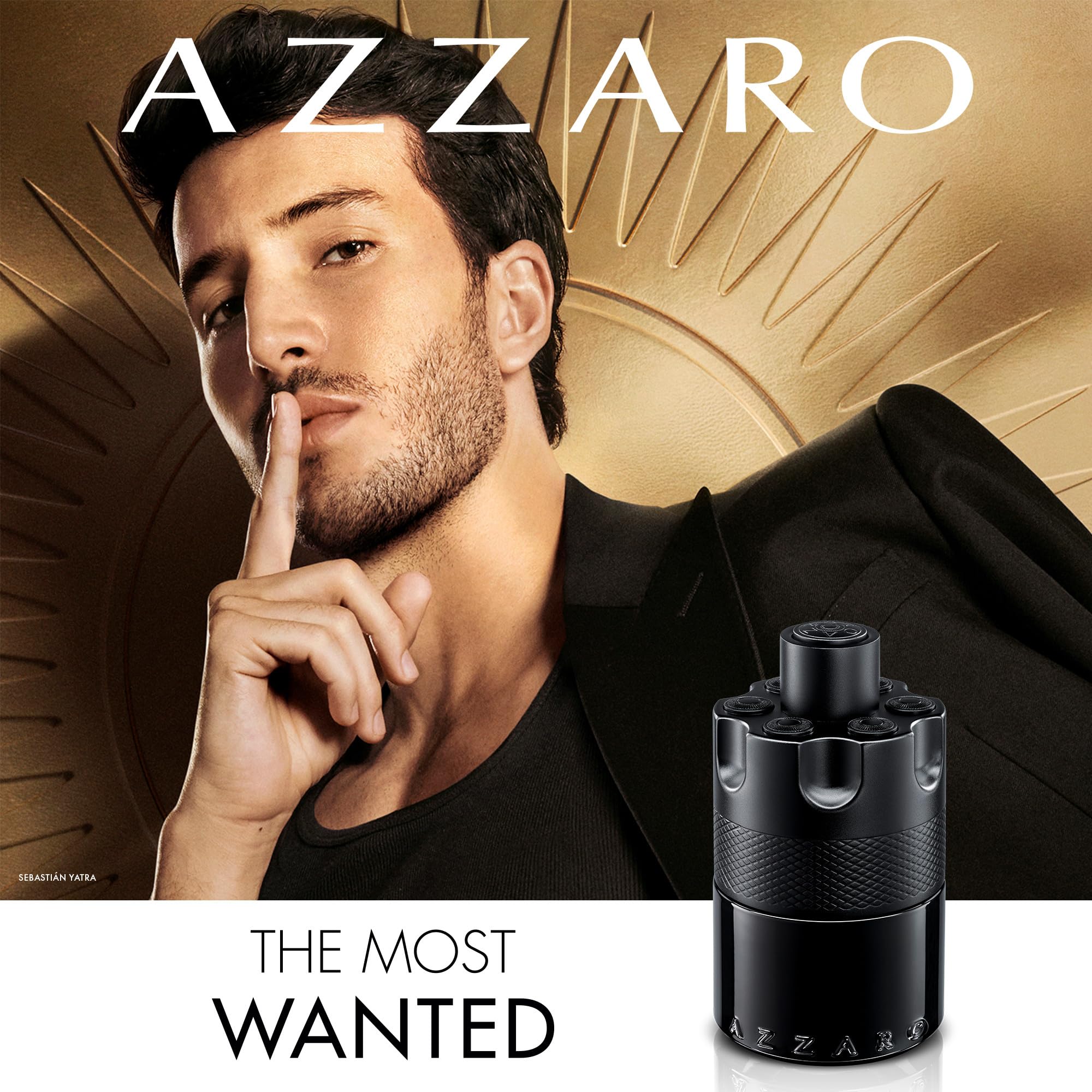 AZZARO The Most Wanted - Eau De Parfum Intense Homme - Fougère Ambré Boisé - Cardamome, Caramel Fondant & Bois Ambré - Tenue Longue Durée - Spray Vaporisateur